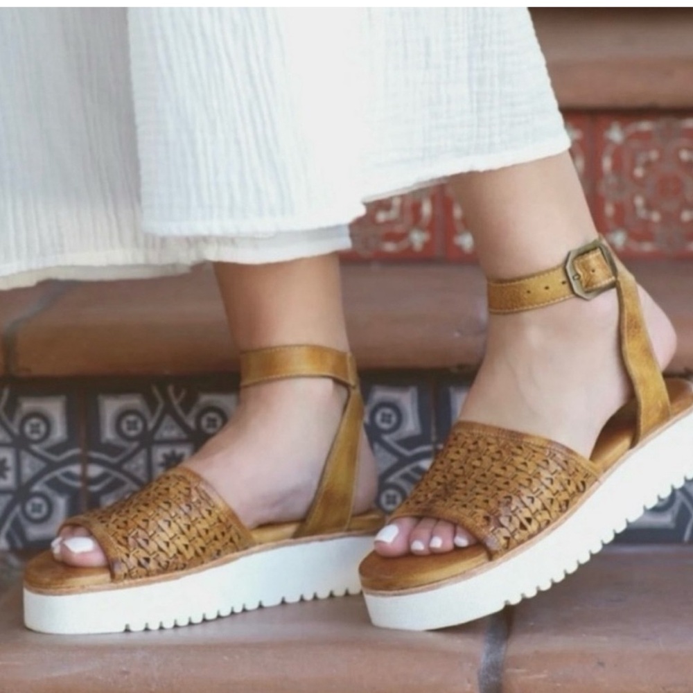 Bed Stu Women's Brisa Platform Sandals in Cashew - Sz 8 1/2